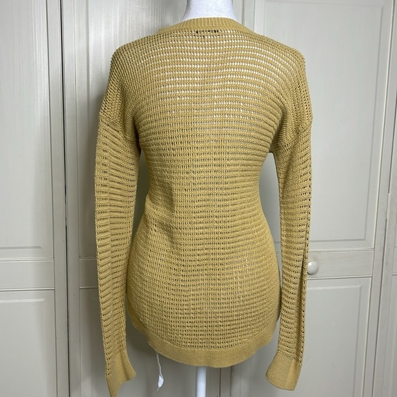 Madewell Women’s Northshore Pulover Open Knit Sweater Yellow Size Medium - Picture 5 of 8